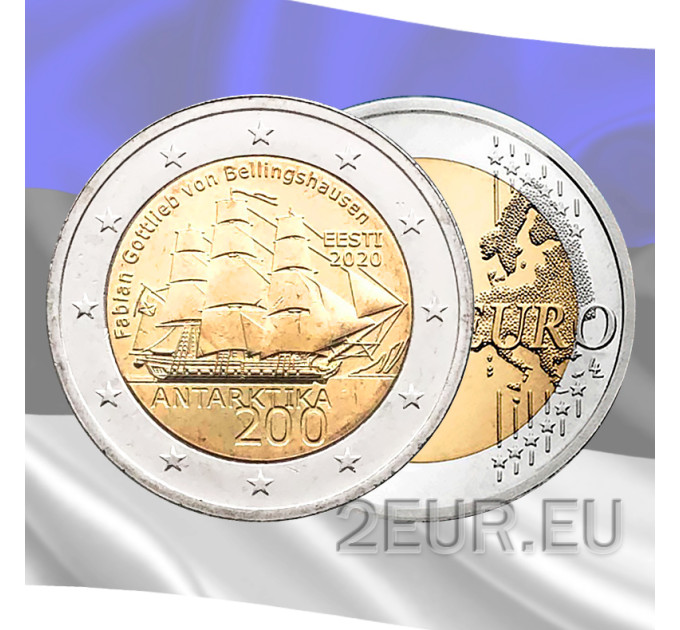 Eesti 2 eurot UNC 2020 – Antarktika avastamise 200. aastapäev