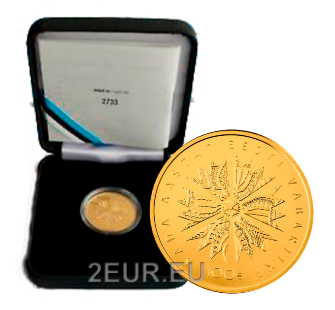 Eesti 100-eurone kuldmünt Proof 2018 - 100 aastat Eesti Vabariiki