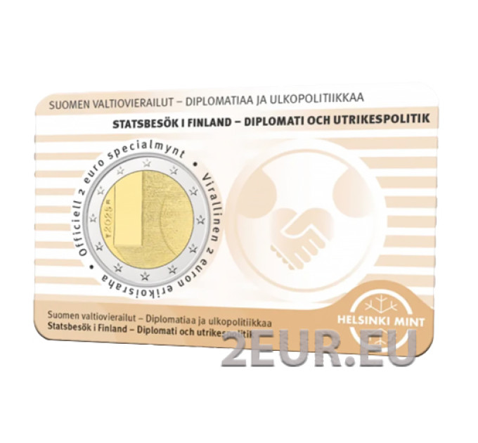Финляндия 2 евро BU 2025 - Государственные визиты Финляндии – Дипломатия и внешняя политика - Fin/Swed