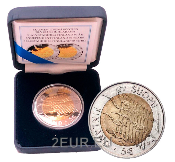 Soome 5 eurot proof 2007 - 90 aastat Iseseisvus  