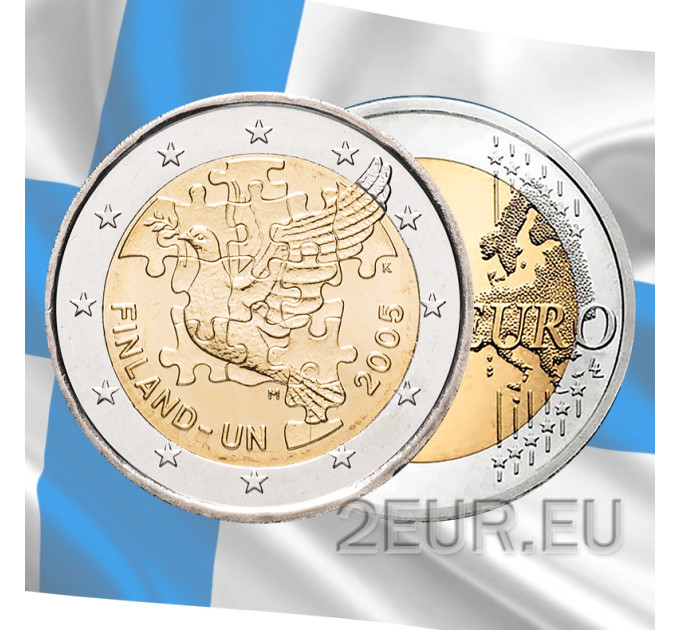 Soome 2 eurot UNC 2005 – 60 aastat ÜRO UNO