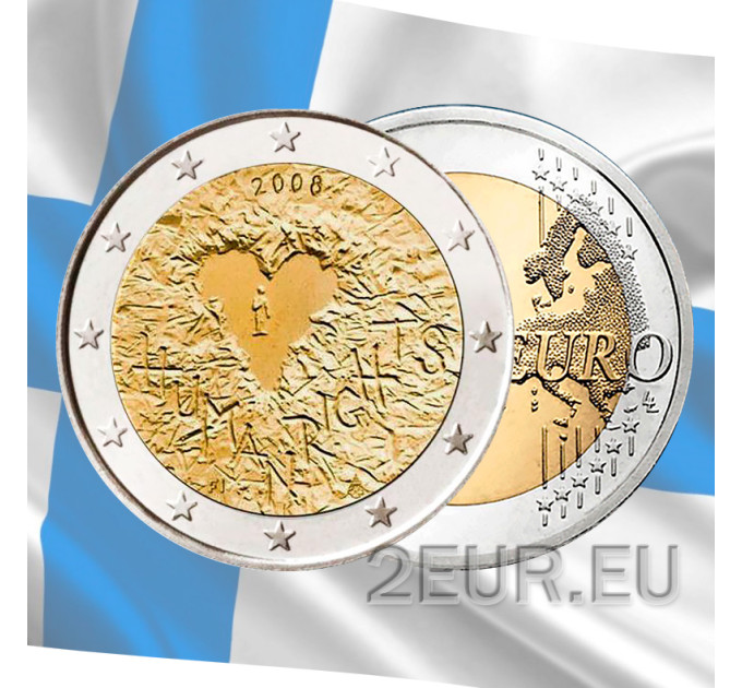 Soome 2 eurot UNC 2008 – 60 aastat inimõiguste väljakuulutamist