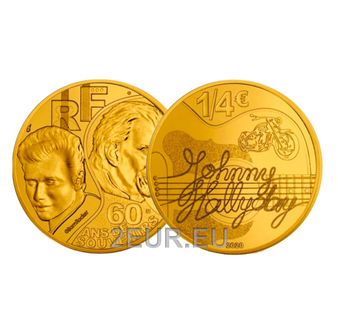  Prantsusmaa 1/4 euro UNC 2020 – Johnny Hallyday – 60 aastat mälestusi