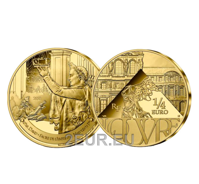 Prantsusmaa 1/4 euro UNC 2021 - Louvre – Napoleon I kroonimine.