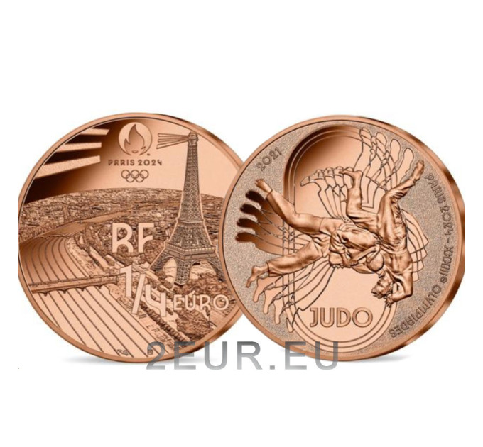  Prantsusmaa 1/4 euro UNC 2021 – 2024. aasta olümpiamängud Pariisis – judo