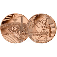  Prantsusmaa 1/4 euro UNC 2022 – 2024. aasta Pariisi olümpiamängud – spordilohe