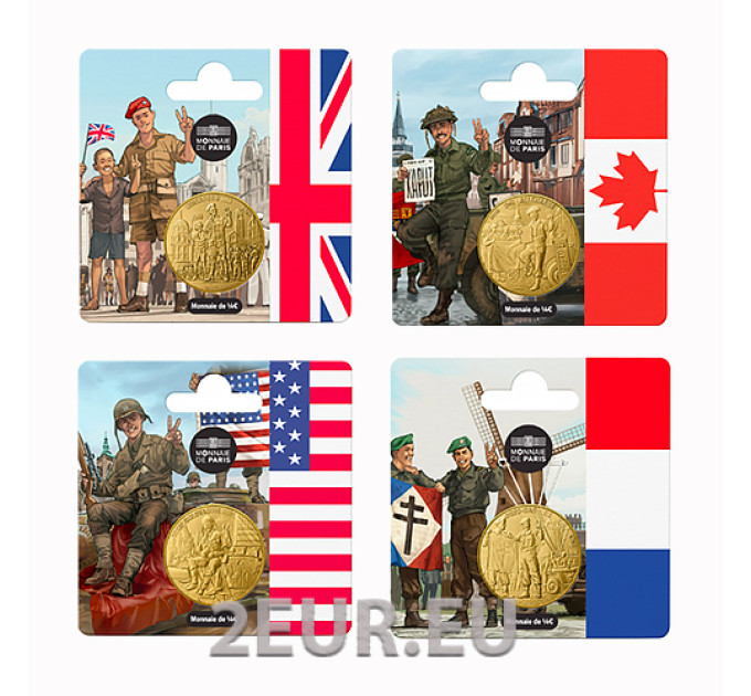  Prantsusmaa 1/4 euro UNC 2025 – D-DAY 80. aastapäev – Maandumine Normandias