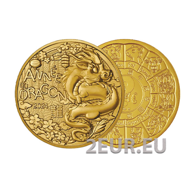  Prantsusmaa 1/4 euro UNC 2024 – Hiina kalender – Draakoni aasta