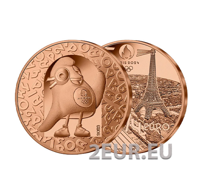  Prantsusmaa 1/4 euro UNC 2023 – 2024. aasta Pariisi olümpiamängud – Maskott
