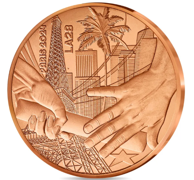  Prantsusmaa 1/4 euro UNC 2024 – Olümpiamängud Pariisis 1924 - Üleandmine Pariis-Los Angeles