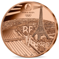 France 1/4 euro UNC 2024 - Paris 2024 Olympic Games - Olympic Torch Relay