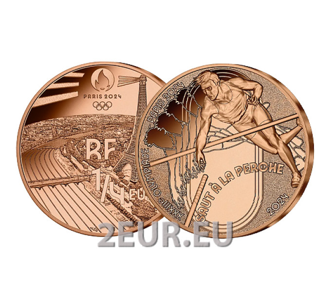 France 1/4 euro UNC 2024 - Paris 2024 Olympic Games - Sports pole vaulting