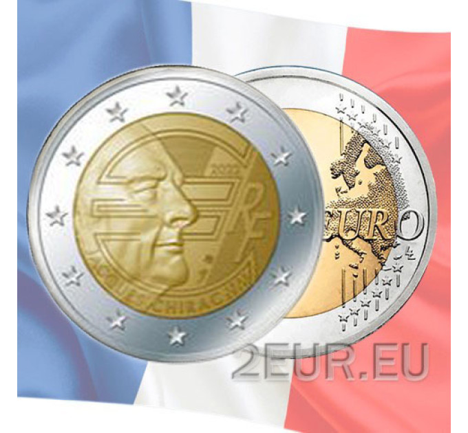 Prantsusmaa 2 euro UNC 2022 - 20 aastat eurot – Jacques Chirac