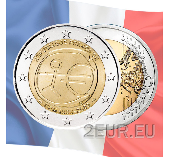 Prantsusmaa 2 euro UNC 2009 - 10 aastat euro – EMU