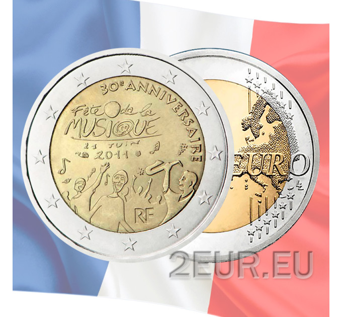 Prantsusmaa 2 euro UNC 2011 - 30 aastat muusikafestivali – Fete de la Musique