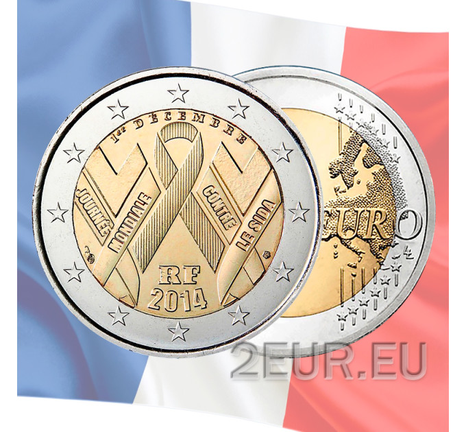 Prantsusmaa 2 euro UNC 2014 - Ülemaailmne AIDSi päev
