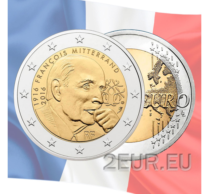 Prantsusmaa 2 euro UNC 2016 - François Mitterandi 100. sünniaastapäev