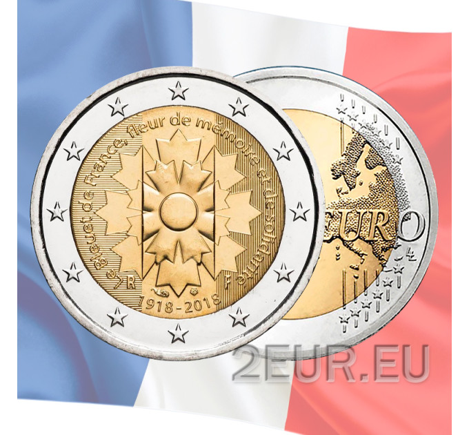 Prantsusmaa 2 euro UNC 2018 - Esimene maailmasõda – Bleuet De France – Prantsusmaa rukkilill