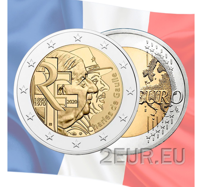 Prantsusmaa 2 euro UNC 2020 - Charles de Gaulle