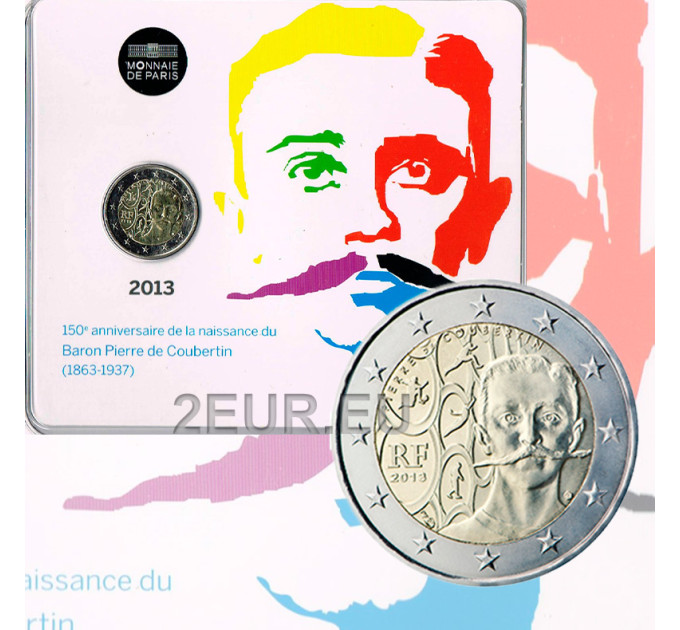 Prantsusmaa 2 eurot BU 2013 – 150. sünniaastapäev Pierre de Coubertini sünnist