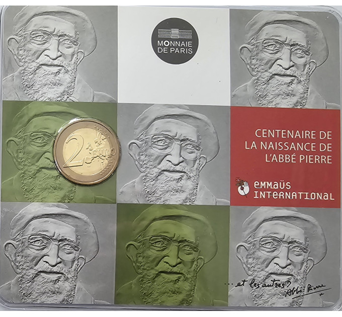 Prantsusmaa 2 eurot BU 2012 – Abbe Pierre'i 100. sünniaastapäev