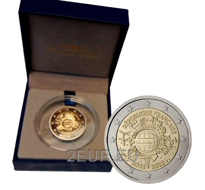 Prantsusmaa 2 eurot Proof 2012 – 10 aastat euro sularaha