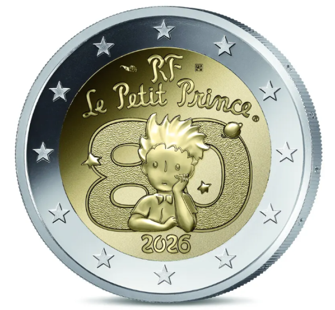 Prantsusmaa 2 eurot Proof 2026 – 80 aastat filmi "Väike prints"