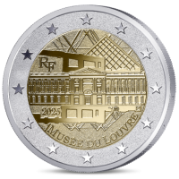 France 2 euro Proof 2025 - Louvre Museum - reverse polishing