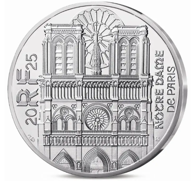 Prantsusmaa 10 eurot hõbemünt 2025 – Notre-Dame'i katedraal