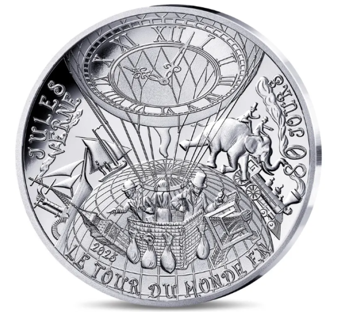 France 10 euro silver coin Proof 2025 - The Art of the Pen – Around the World in 80 Days