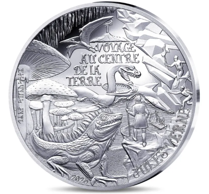 France 10 euro silver coin Proof 2025 - The Art of the Pen – Journey to the Center of the Earth