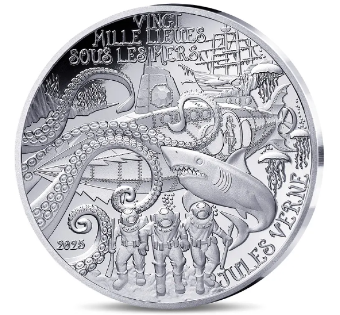 France 10 euro silver coin Proof 2025 - The Art of the Pen – Twenty Thousand Leagues Under the Sea