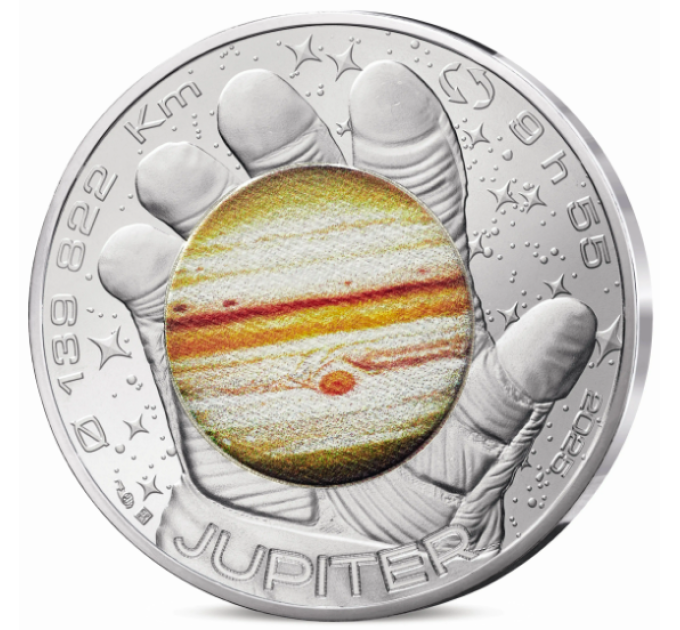 Prantsusmaa 10 eurot hõbemünt 2025 – Kosmoseodüsseia Thomas Pesquet'ga - Saturn, Jupiter, Marss, Kuu