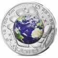 France 100 euro silver coin Proof 2025 - A Space Odyssey with Thomas Pesquet - Earth