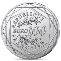 France 100 euro silver coin Proof 2025 - A Space Odyssey with Thomas Pesquet - Earth