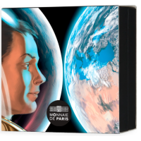 France 100 euro silver coin Proof 2025 - A Space Odyssey with Thomas Pesquet - Earth