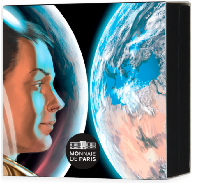 France 100 euro silver coin Proof 2025 - A Space Odyssey with Thomas Pesquet - Earth