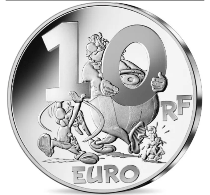 Prantsusmaa 10-eurone hõbemünt Proof 2022 – Asterix, Obelix ja Idefix