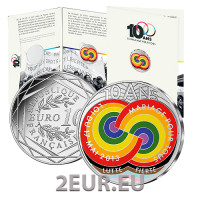 France 10 euro silver coin 2023 - 10th Anniversary of Mariage for All Law