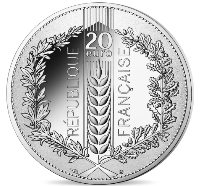 Франция 20 евро серебро монета 2022 - Природа Франции - Пшеница