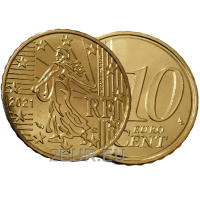 Франция 10 центов UNC 2021 года