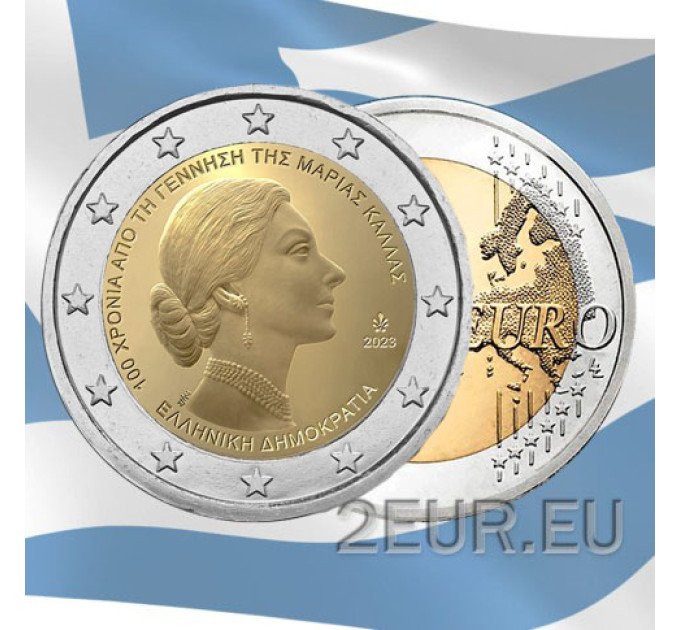 Kreeka 2 eurot UNC 2023 – Maria Callase 100. sünniaastapäev