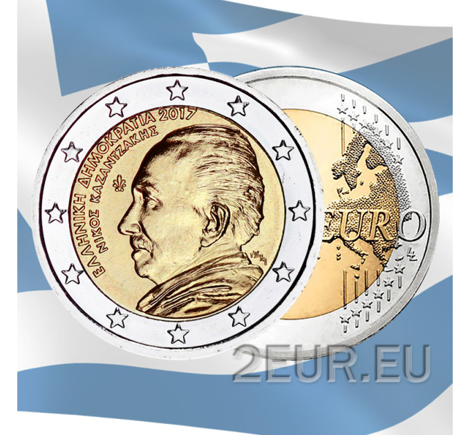 Kreeka 2 eurot UNC 2017 – Nikos Kazantzakise 60. surma-aastapäev