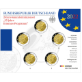  Saksamaa 2 Euromüntide komplekt BU 2022 – 35 aastat Erasmust – ADFGJ