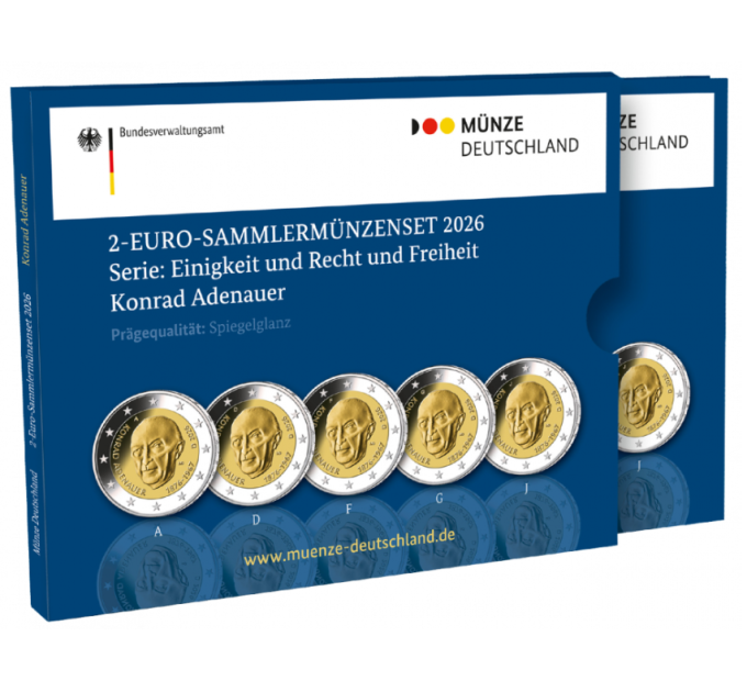 Saksamaa 2 euro proof 2026 – Konrad Adenauer