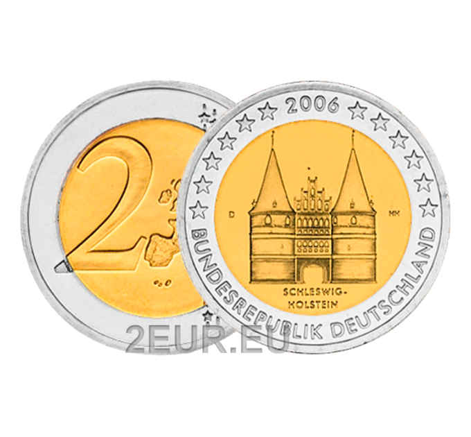 Saksamaa 2 eurot UNC 2006 - Holstentor Lübeckis - D - München