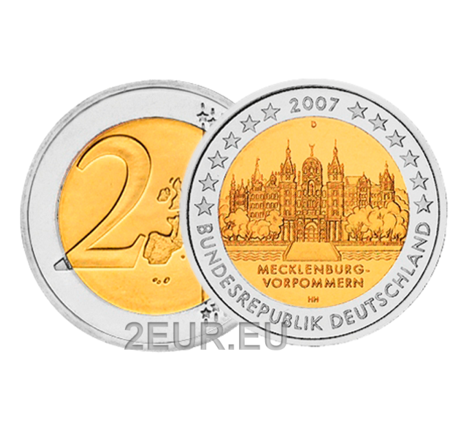 Saksamaa 2 eurot UNC 2007 - Schwerini loss - D - München