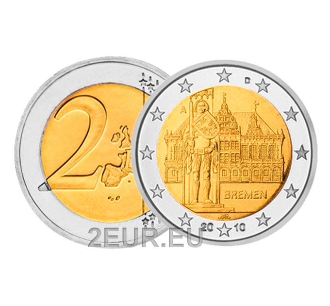 Saksamaa 2 eurot UNC 2010 - Raekoda ja Roland - A - Berliin