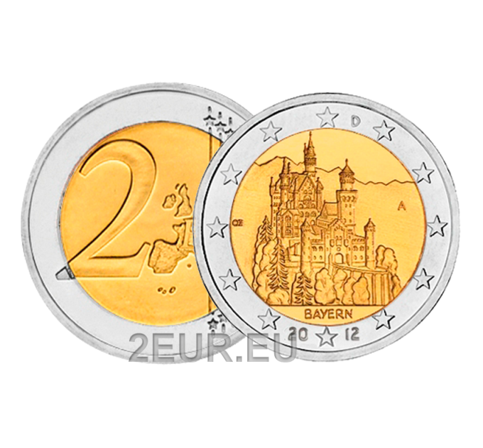 Saksamaa 2 eurot UNC 2012 - BAVARIA - A - Berliin