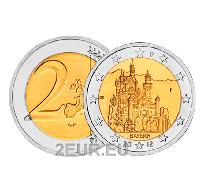 Saksamaa 2 eurot UNC 2012 - BAVARIA - F - Stuttgart